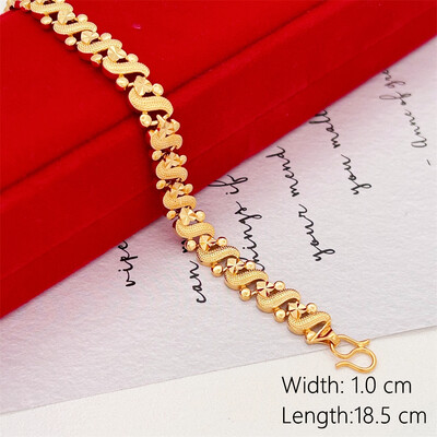 Sieviešu rokas rokassprādzes Zelta Krāsa Itāļu Wide Link Ķēde Rokas aproce Pulsera Vintage Juvelierizstrādājumi Aksesuāri ballīšu dāvanas