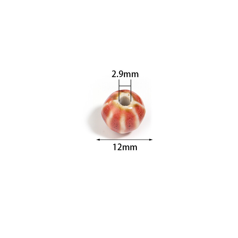 20 ks 12 mm kvetinové glazované korálky z melónu, farebné keramické korálky, okrúhle, voľne rozmiestnené korálky na výrobu šperkov, náramok, náhrdelník