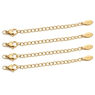 10db rozsdamentes acél hosszabbító láncok homár kapcsos csatlakozóval nyaklánc farok készítés barkács karkötő kellékek