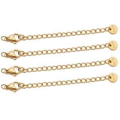 10db rozsdamentes acél hosszabbító láncok homár kapcsos csatlakozóval nyaklánc farok készítés barkács karkötő kellékek