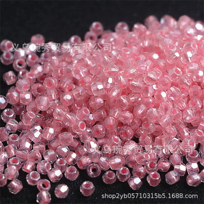 4mm ohňom brúsené korálky brúsené povrchom priehľadné farbenie jadro sklenené ryžové korálky ručne vyrobené DIY náramok náhrdelník šperky korálkový materiál