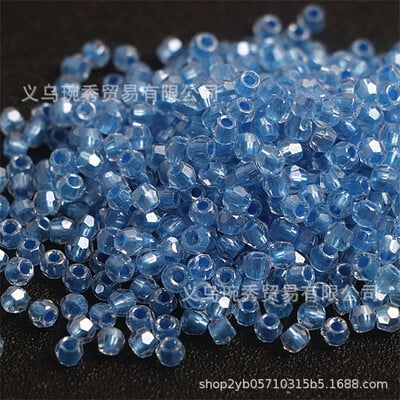 4mm ohňom brúsené korálky brúsené povrchom priehľadné farbenie jadro sklenené ryžové korálky ručne vyrobené DIY náramok náhrdelník šperky korálkový materiál