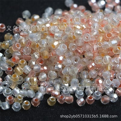 4mm ohňom brúsené korálky brúsené povrchom priehľadné farbenie jadro sklenené ryžové korálky ručne vyrobené DIY náramok náhrdelník šperky korálkový materiál