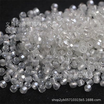 4mm ohňom brúsené korálky brúsené povrchom priehľadné farbenie jadro sklenené ryžové korálky ručne vyrobené DIY náramok náhrdelník šperky korálkový materiál
