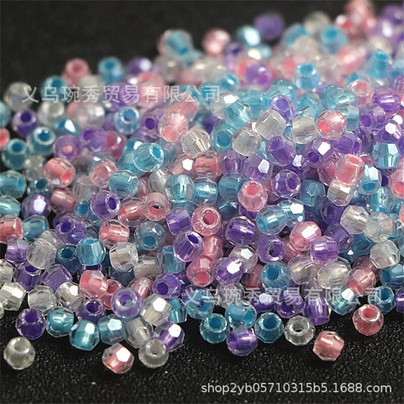 4mm ohňom brúsené korálky brúsené povrchom priehľadné farbenie jadro sklenené ryžové korálky ručne vyrobené DIY náramok náhrdelník šperky korálkový materiál