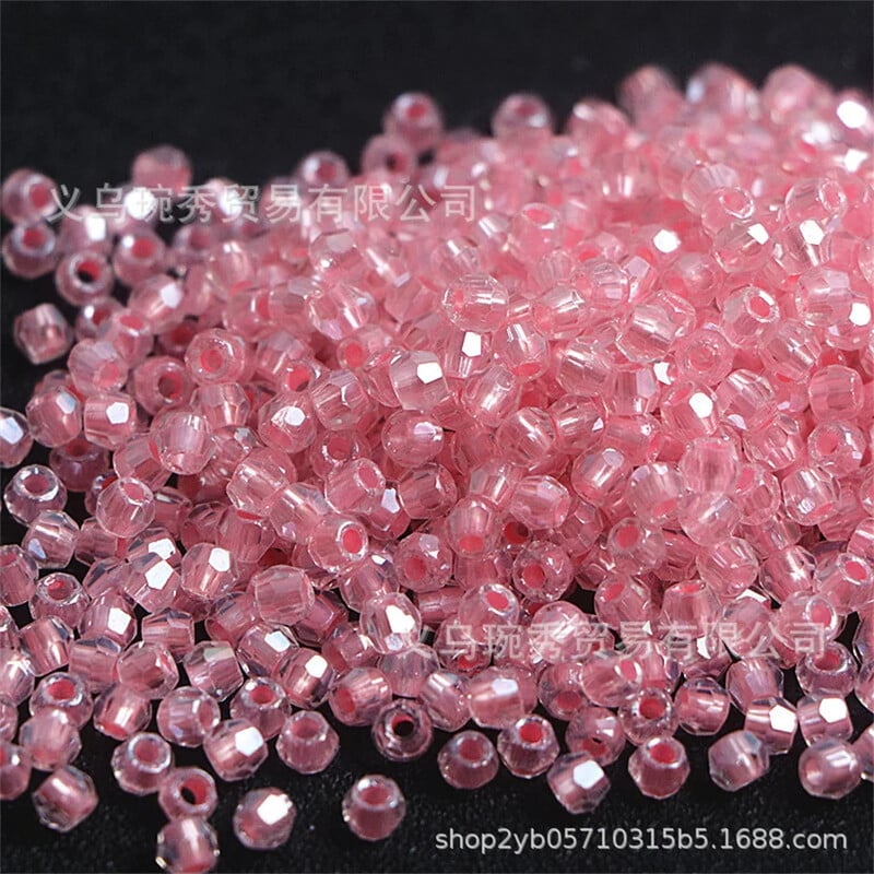 4mm ohňom brúsené korálky brúsené povrchom priehľadné farbenie jadro sklenené ryžové korálky ručne vyrobené DIY náramok náhrdelník šperky korálkový materiál