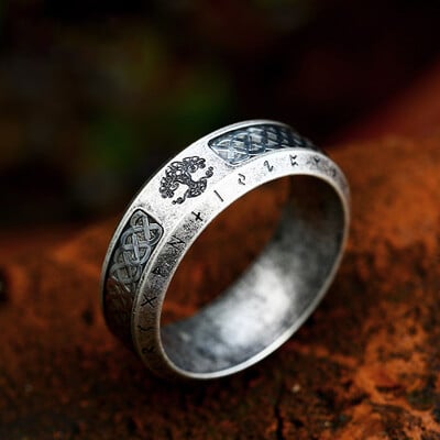 Vintage severské prstene s Yggdrasilom a vikingským stromom života pre mužov a ženy z nehrdzavejúcej ocele, keltský uzol, runový prsteň, amulet, veľkoobchod s šperkami