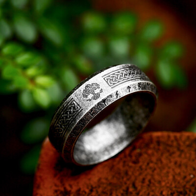 Vintage severské prstene s Yggdrasilom a vikingským stromom života pre mužov a ženy z nehrdzavejúcej ocele, keltský uzol, runový prsteň, amulet, veľkoobchod s šperkami