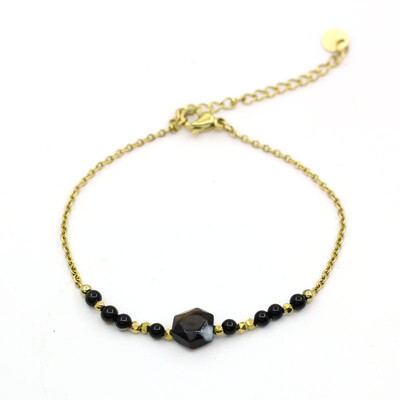 Természetes kőből készült hematit karkötő nőknek Divatos arany rozsdamentes acél ékszer buli esküvői luxus ajándék szett kézimunka