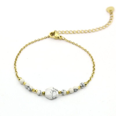 Természetes kőből készült hematit karkötő nőknek Divatos arany rozsdamentes acél ékszer buli esküvői luxus ajándék szett kézimunka