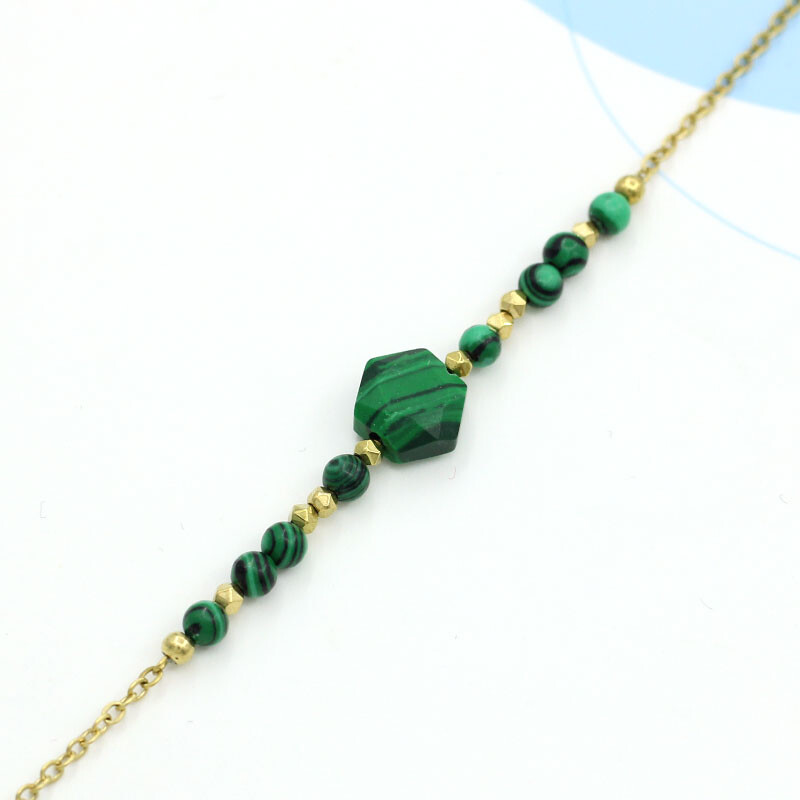 Természetes kőből készült hematit karkötő nőknek Divatos arany rozsdamentes acél ékszer buli esküvői luxus ajándék szett kézimunka