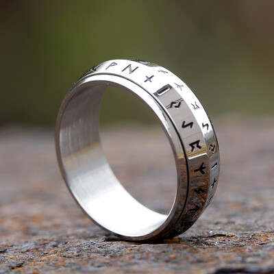 NOVO Okretno muško prstenje od nehrđajućeg čelika 316L retro Odin Viking runa za tinejdžere PRSTEN Amulet modni nakit Poklon