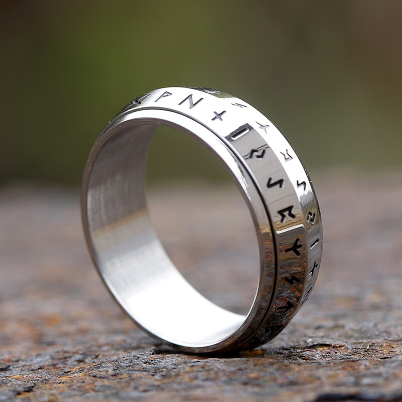 NOVO Okretno muško prstenje od nehrđajućeg čelika 316L retro Odin Viking runa za tinejdžere PRSTEN Amulet modni nakit Poklon