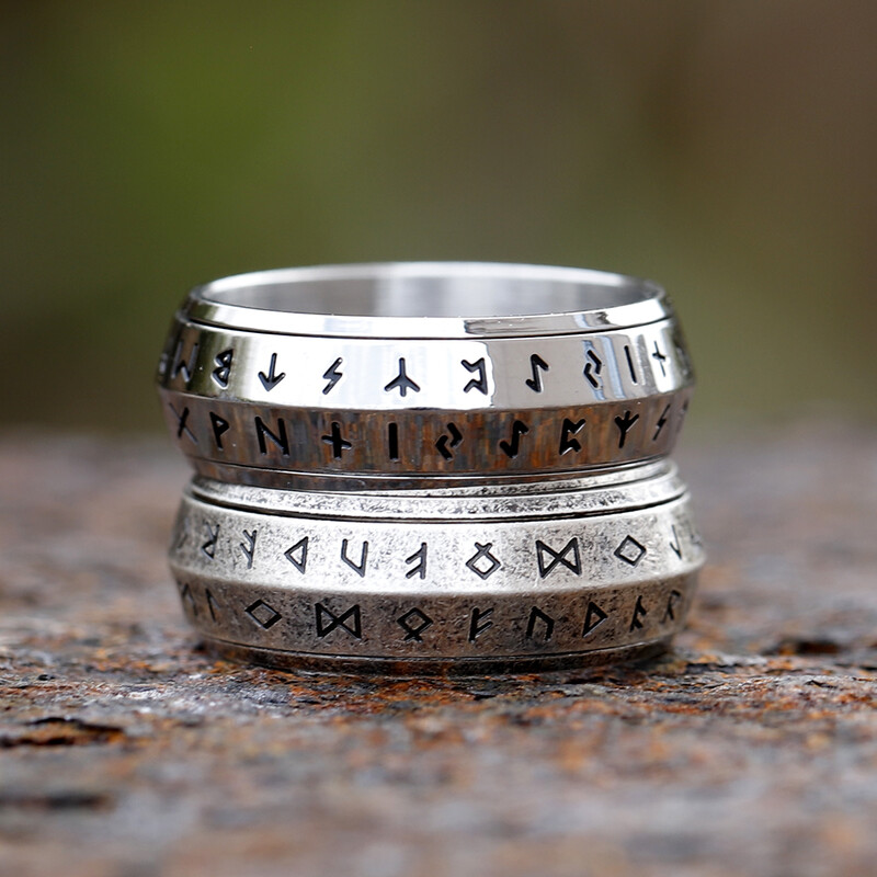 NOVO Okretno muško prstenje od nehrđajućeg čelika 316L retro Odin Viking runa za tinejdžere PRSTEN Amulet modni nakit Poklon