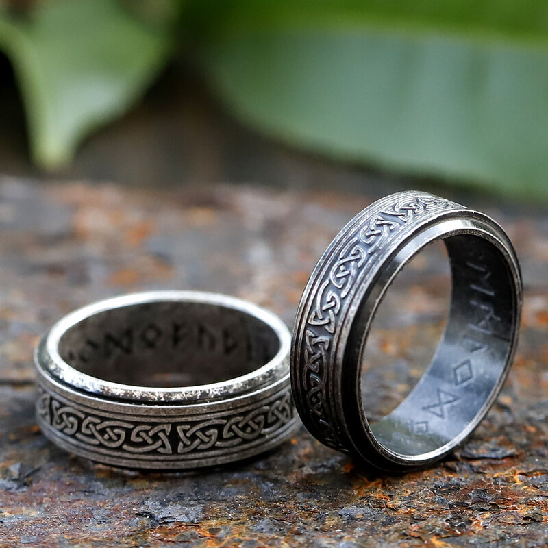 2023 Punk Vintage Odin Norse Viking Amulet Rune Rings pre mužov Móda Strieborná farba Nerezová oceľ Slová Ring Svadobné šperky