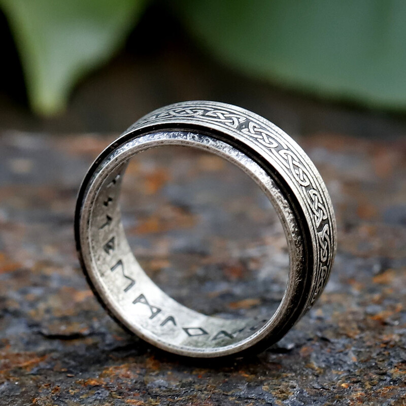 2023 Punk Vintage Odin Norse Viking Amulet Rune Rings pre mužov Móda Strieborná farba Nerezová oceľ Slová Ring Svadobné šperky