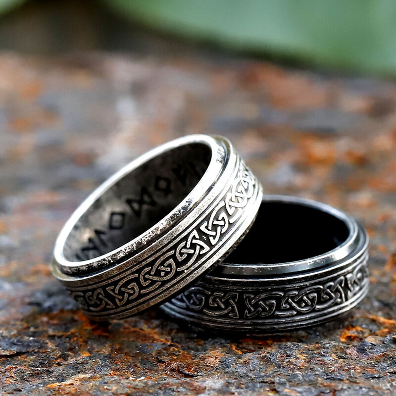 2023 Punk Vintage Odin Norse Viking Amulet Rune Rings pre mužov Móda Strieborná farba Nerezová oceľ Slová Ring Svadobné šperky