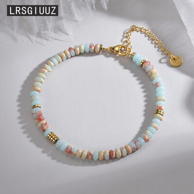 Népszerű természetes kő, színes gyöngyökkel díszített lánykarkötők kispiacon, kiváló minőségű titán acél színtelen kézműves termékek nagykereskedelme