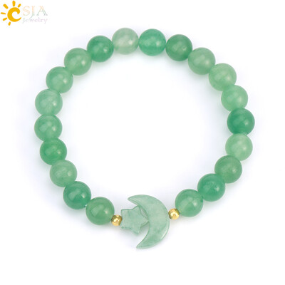 Energia rózsaszín kvarc kristály karkötő nőknek Természetes kő gyógyító csillag félhold gyöngy varázs lila karkötők ékszer T019