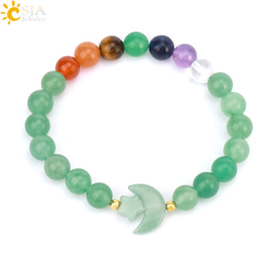 Energia rózsaszín kvarc kristály karkötő nőknek Természetes kő gyógyító csillag félhold gyöngy varázs lila karkötők ékszer T019