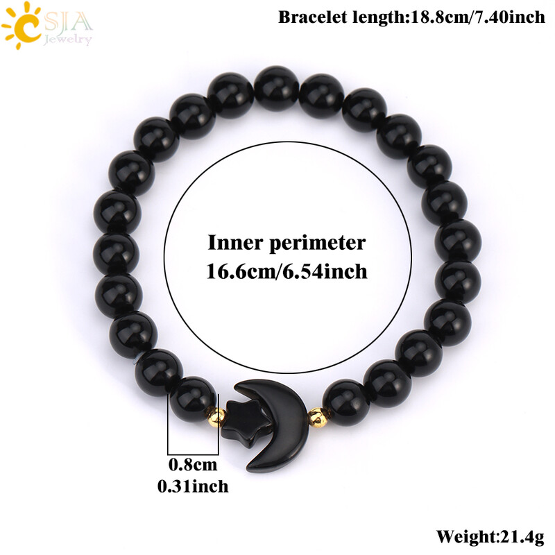 Energia rózsaszín kvarc kristály karkötő nőknek Természetes kő gyógyító csillag félhold gyöngy varázs lila karkötők ékszer T019