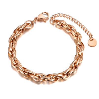 JeeMango Hiphop/Rock Narukvica s šarmom od nehrđajućeg čelika od titana, narukvica za žene, muškarce, boemski lanac i karike, nakit JB21121