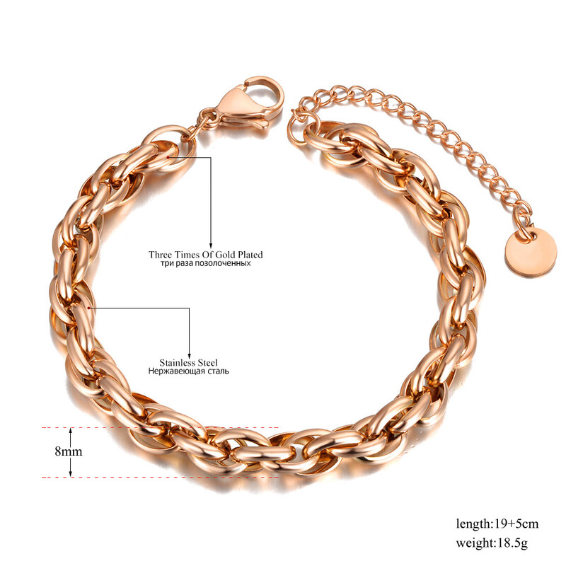 JeeMango Hiphop/Rock Narukvica s šarmom od nehrđajućeg čelika od titana, narukvica za žene, muškarce, boemski lanac i karike, nakit JB21121