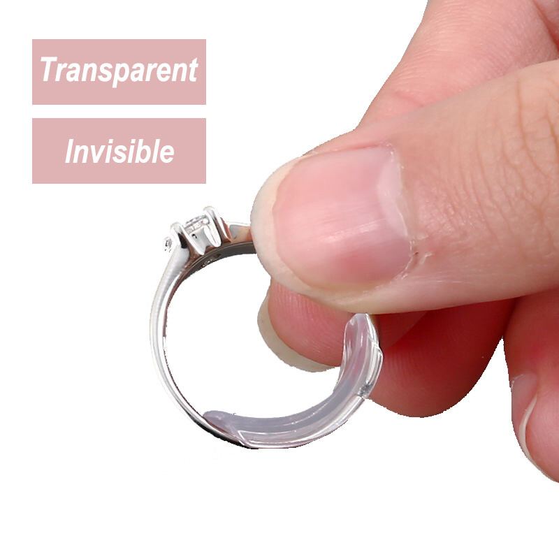Регулатор на размера на пръстена Силиконов невидим пръстен Прозрачен размер на пръстена Прозрачен стикер за разхлабени пръстени Предпазител за бижута и инструменти