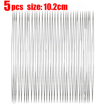 Set de 5/50 buc ace de mărgele cu deschidere centrală ace curbate din oțel pentru accesorii de cusut cu ace drepte cu margele