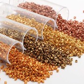 Mărgele de sticlă MKU japoneze, culori metalice, mărgele de sticlă libere de 2 mm, 10 g/20 g/30 g pentru cercei de bricolaj, creativitate, lucrare manuală.