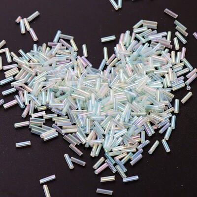 Krāsainas 300 gab. Sēklu krelles 11/0 Cauruļu krelles 2x6mm Stikla sēklu krelles DIY rotaslietu izgatavošanai Sieviešu apģērbu aksesuāri