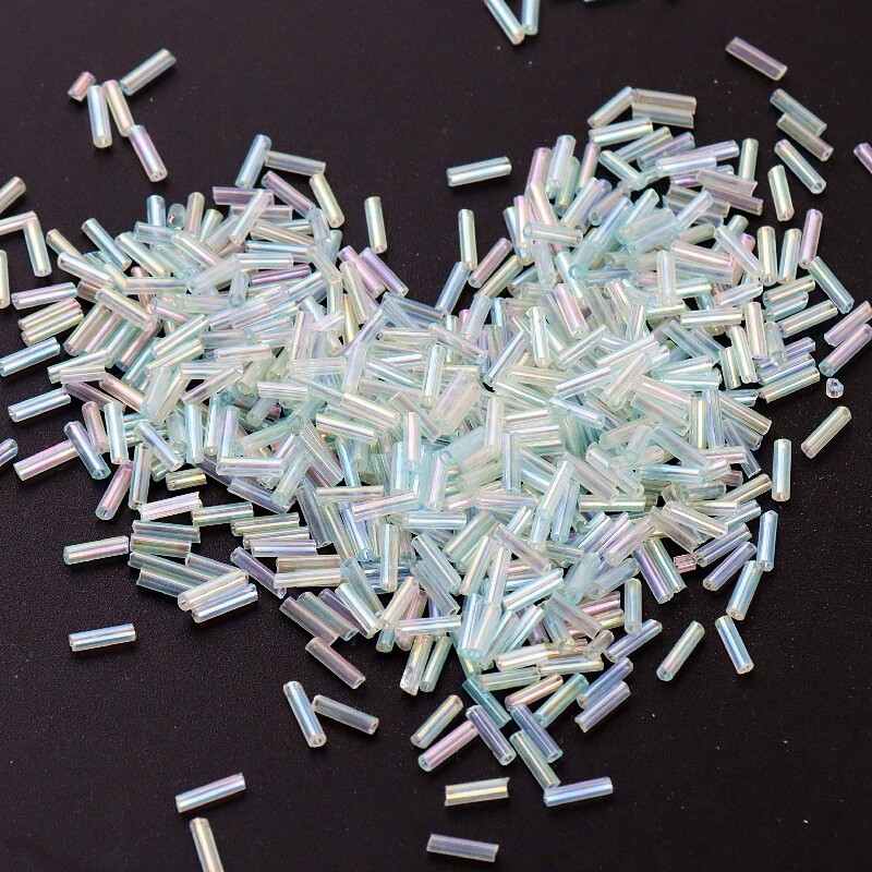 Krāsainas 300 gab. Sēklu krelles 11/0 Cauruļu krelles 2x6mm Stikla sēklu krelles DIY rotaslietu izgatavošanai Sieviešu apģērbu aksesuāri