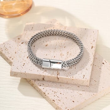 Hip Hop Trendy Titanium Metal Bracelet 19cm 20cm 21cm Charm Χρυσό Ασημί Μαύρο Βραχιόλι Γυναικεία & Ανδρικά Μόδα Rock Κοσμήματα