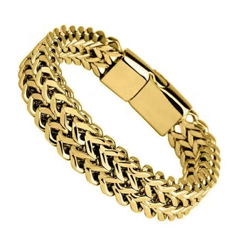 Hip Hop Trendy Titanium Metal Bracelet 19cm 20cm 21cm Charm Χρυσό Ασημί Μαύρο Βραχιόλι Γυναικεία & Ανδρικά Μόδα Rock Κοσμήματα