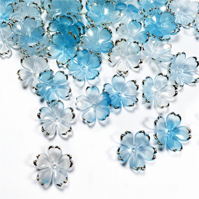 50 db Új 19 mm-es akril cseresznyevirágok virággyöngyök szirmok varázslat csatlakozók barkács fülbevaló haj ékszer készítés gyanta kellékek