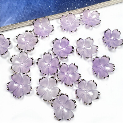 50 db Új 19 mm-es akril cseresznyevirágok virággyöngyök szirmok varázslat csatlakozók barkács fülbevaló haj ékszer készítés gyanta kellékek