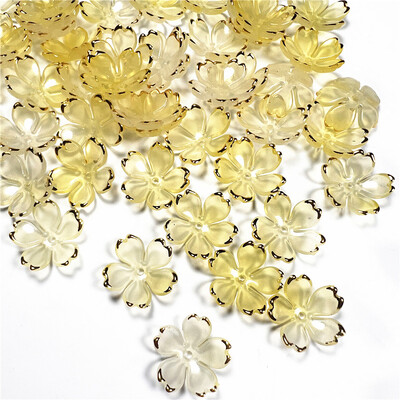 50 db Új 19 mm-es akril cseresznyevirágok virággyöngyök szirmok varázslat csatlakozók barkács fülbevaló haj ékszer készítés gyanta kellékek