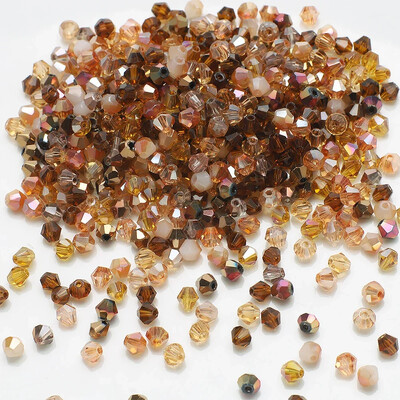 200 komada 4 mm smeđe fasetirane staklene bikonusne kristalne perle za DIY izradu nakita Ručno izrađena narukvica Narukvica Naušnica Dekoracija odjeće