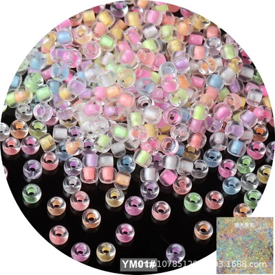 10 g viendabīga izmēra gaišas krelles, kas spīd tumšā stikla sēklu pērlītes adatu darbam DIY auskaru rotaslietu izgatavošana 4mm 6/0