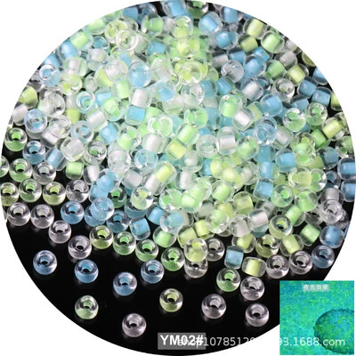 10 g viendabīga izmēra gaišas krelles, kas spīd tumšā stikla sēklu pērlītes adatu darbam DIY auskaru rotaslietu izgatavošana 4mm 6/0