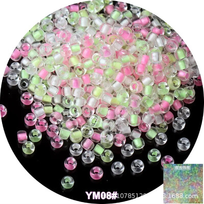 10 g viendabīga izmēra gaišas krelles, kas spīd tumšā stikla sēklu pērlītes adatu darbam DIY auskaru rotaslietu izgatavošana 4mm 6/0