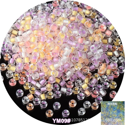 10 g viendabīga izmēra gaišas krelles, kas spīd tumšā stikla sēklu pērlītes adatu darbam DIY auskaru rotaslietu izgatavošana 4mm 6/0