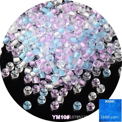 10 g viendabīga izmēra gaišas krelles, kas spīd tumšā stikla sēklu pērlītes adatu darbam DIY auskaru rotaslietu izgatavošana 4mm 6/0