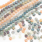 50 db/tétel Kristálykereszt medál 8 mm-es üveg virágszirom gyöngyök színes ékszerkészítéshez barkácsolás ruhakiegészítők nagykereskedelme