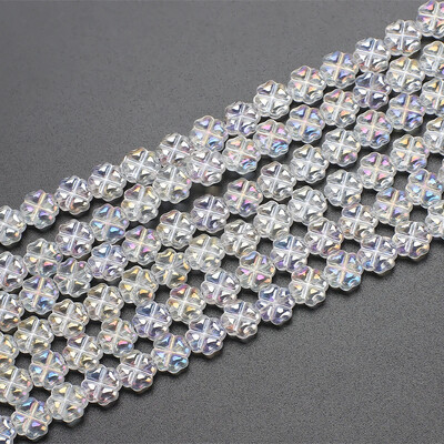 50 db/tétel Kristálykereszt medál 8 mm-es üveg virágszirom gyöngyök színes ékszerkészítéshez barkácsolás ruhakiegészítők nagykereskedelme