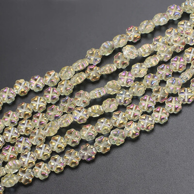 50 db/tétel Kristálykereszt medál 8 mm-es üveg virágszirom gyöngyök színes ékszerkészítéshez barkácsolás ruhakiegészítők nagykereskedelme