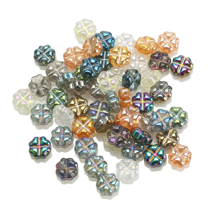 50 db/tétel Kristálykereszt medál 8 mm-es üveg virágszirom gyöngyök színes ékszerkészítéshez barkácsolás ruhakiegészítők nagykereskedelme