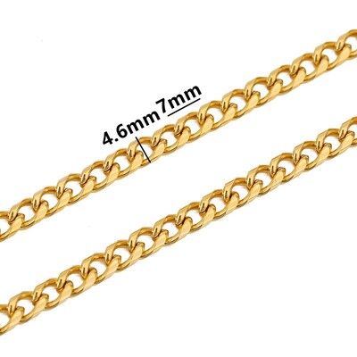 1 méter rozsdamentes acél nagy nehéz vaskos Hip Hop punk link arany színű láncok barkács ékszerek anyagok kézzel készített nyaklánc karkötők