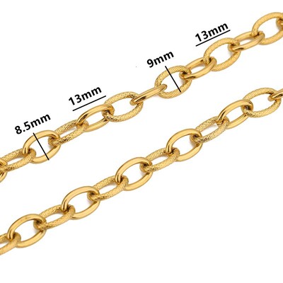 1 méter rozsdamentes acél nagy nehéz vaskos Hip Hop punk link arany színű láncok barkács ékszerek anyagok kézzel készített nyaklánc karkötők