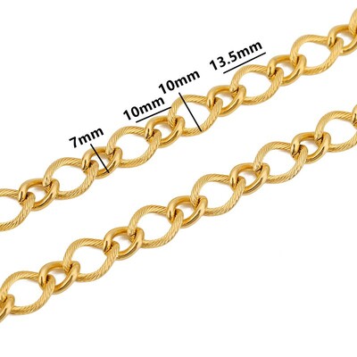 1 méter rozsdamentes acél nagy nehéz vaskos Hip Hop punk link arany színű láncok barkács ékszerek anyagok kézzel készített nyaklánc karkötők